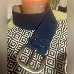 Talbots Blue Velvet Belt Size 32”, Used